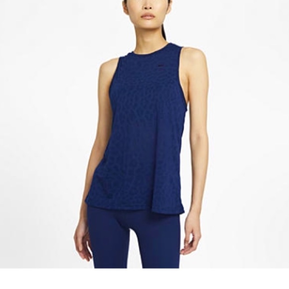 NWT Nike Pro Drifit Tank Navy Print Sz Small